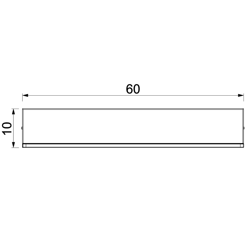 Vägghylla med LED-belysning SHELF 10x60 cm svart
