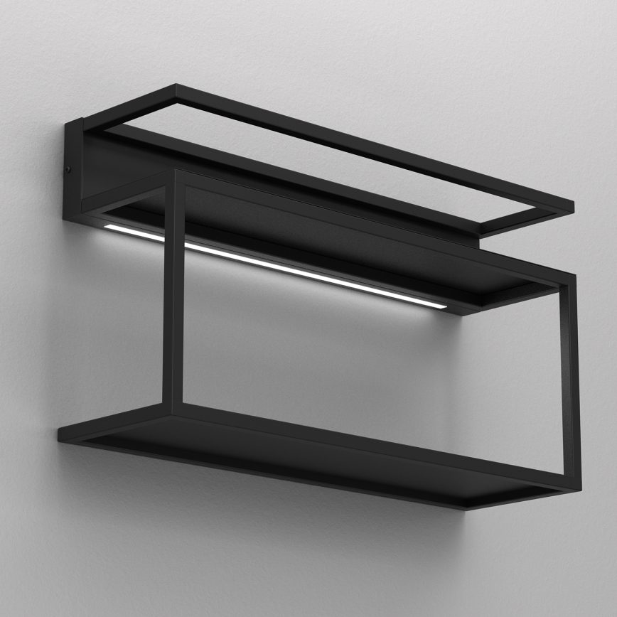 Vägghylla med LED-belysning SHELF 33x60 cm svart