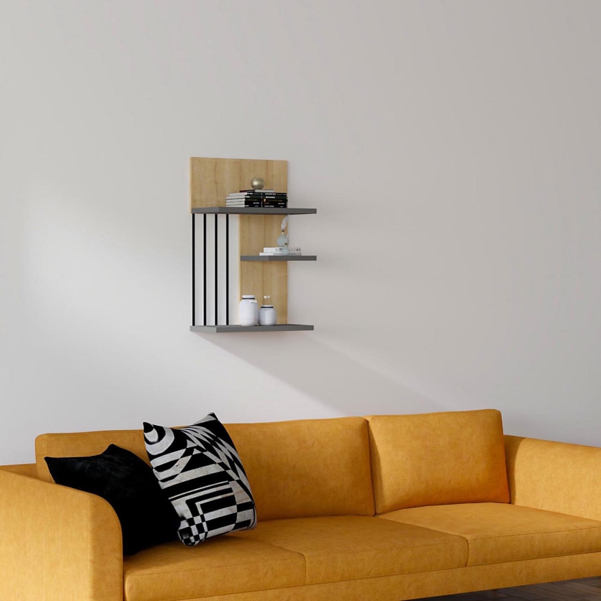 Vägghylla NEZMA 60x40 cm beige/antracit