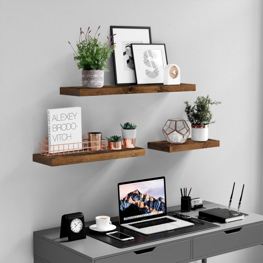 Vägghylla SHELFY brun
