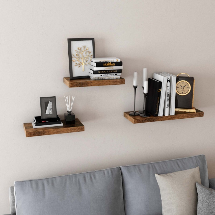Vägghylla SHELFY brun