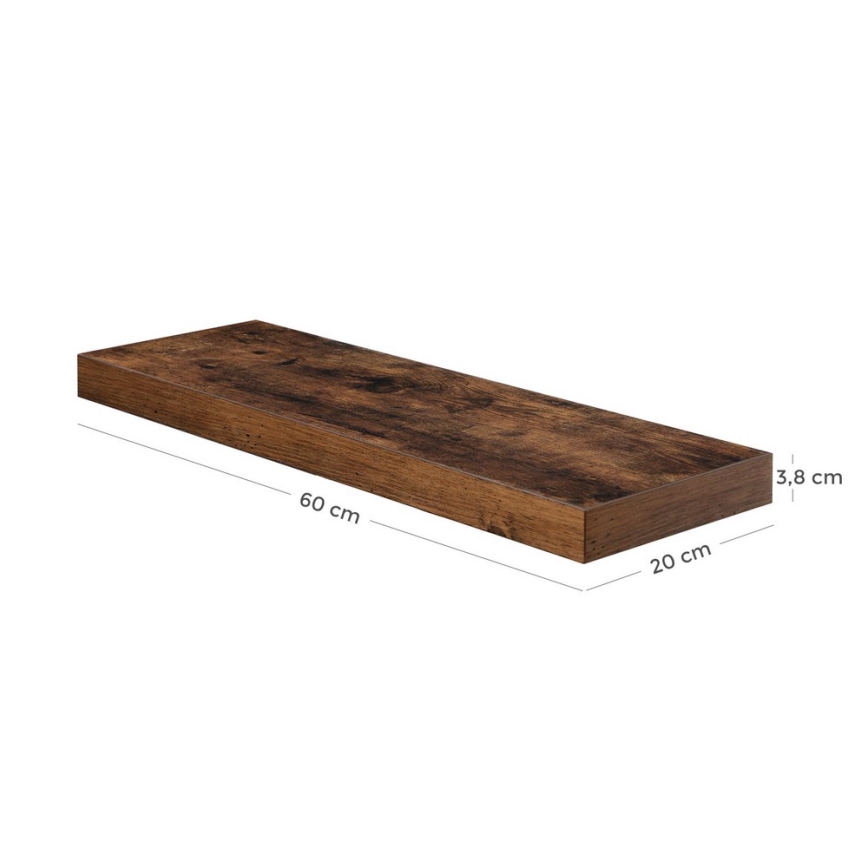 Vägghylla SHELFY brun
