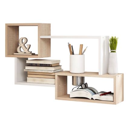 Vägghylla TRIO 54x87 cm beige/vit
