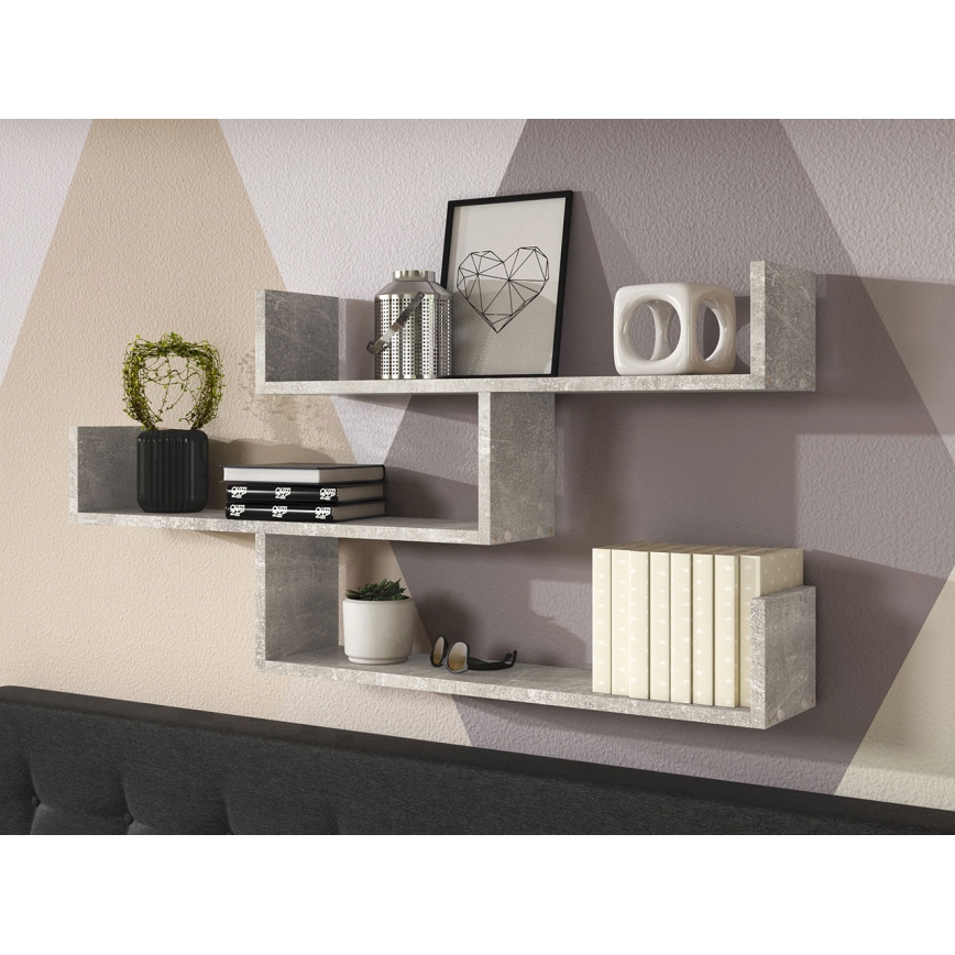 Vägghylla TRIO 55x119 cm grå