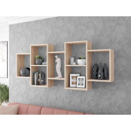 Vägghylla TRIO 65x161 cm beige