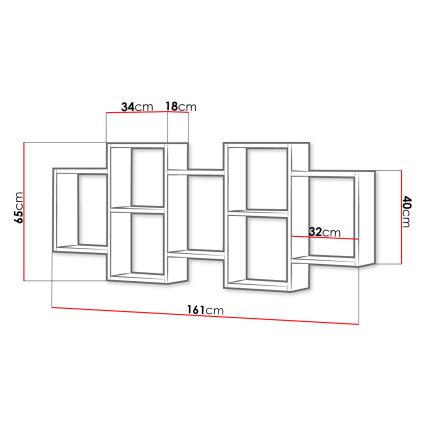 Väggmonterad hylla TRIO 65x161 cm sonoma-ek