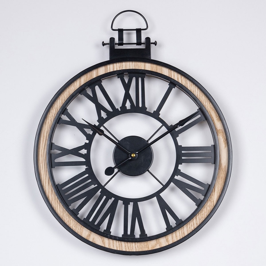 Väggklocka 1xAA diameter 40 cm svart/grädde