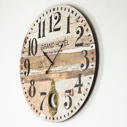 Väggklocka 1xAA diameter 58,2 cm beige