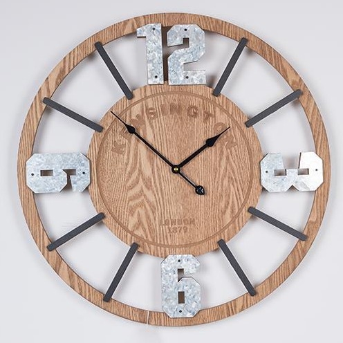 Väggklocka 1xAA diameter 60 cm beige