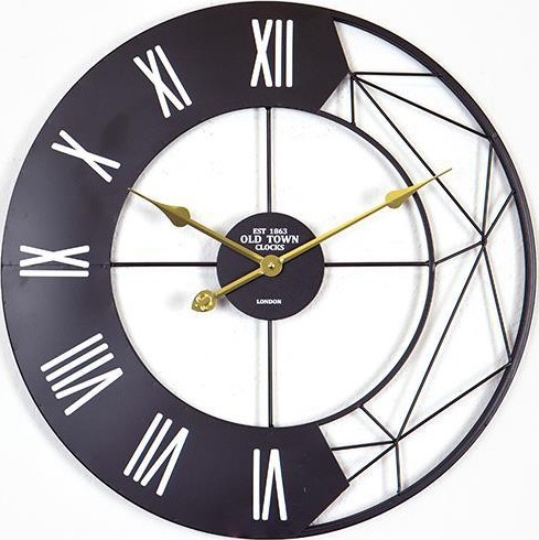 Väggklocka 1xAA diameter 60 cm svart
