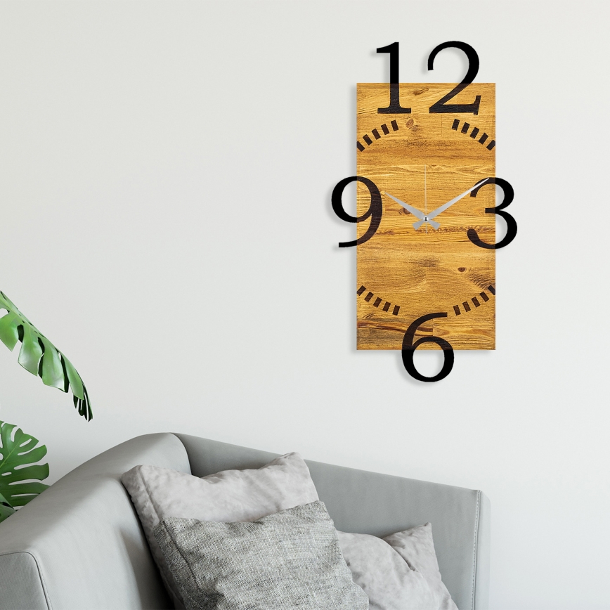 Väggklocka 41x74 cm 1xAA trä/metall