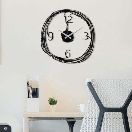 Väggklocka 48 cm 1xAA svart