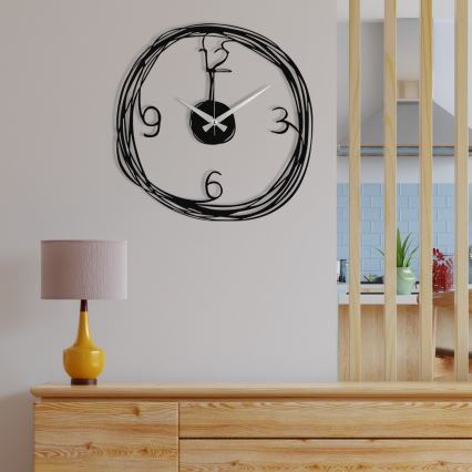 Väggklocka 48 cm 1xAA svart