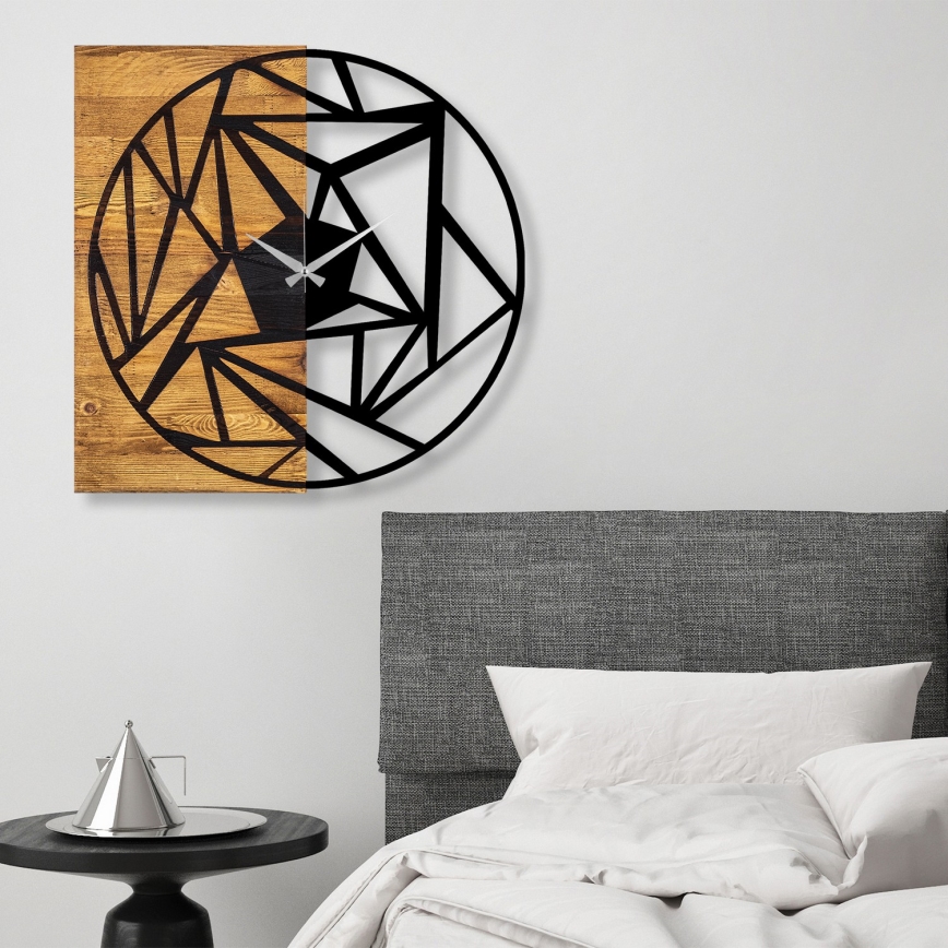 Väggklocka 60x58 cm 1xAA trä/metall
