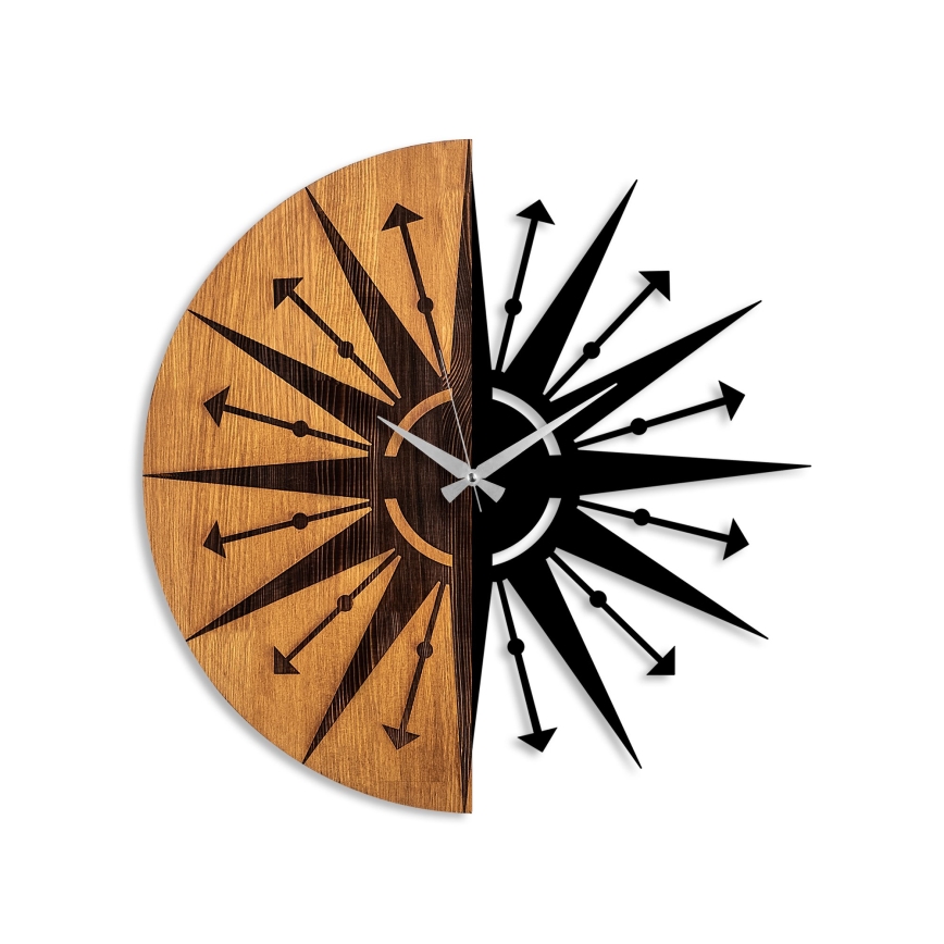 Väggklocka diameter 56 cm 1xAA trä/metall