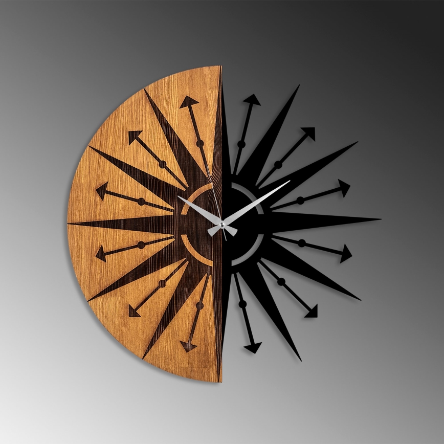 Väggklocka diameter 56 cm 1xAA trä/metall