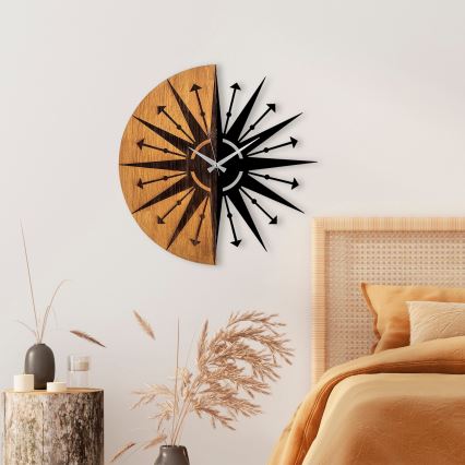Väggklocka diameter 56 cm 1xAA trä/metall