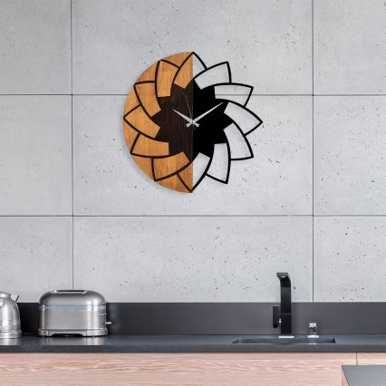 Väggklocka diameter 56 cm 1xAA trä/metall