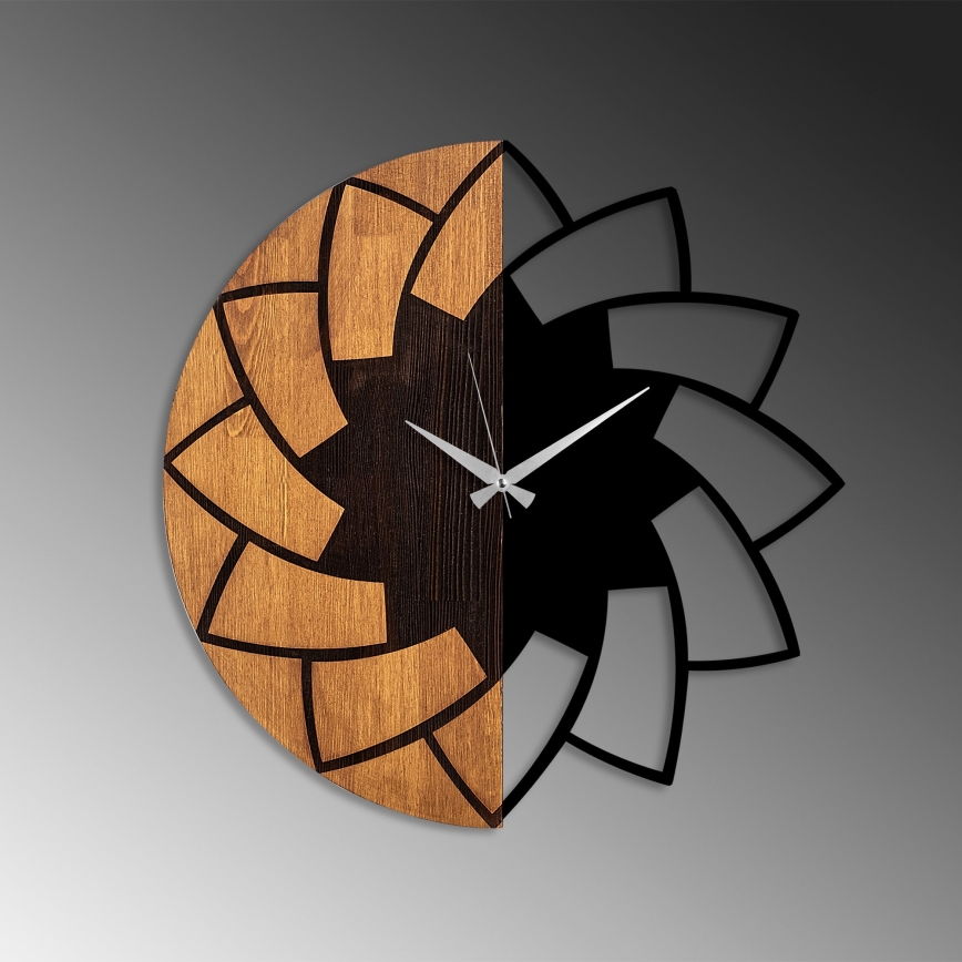 Väggklocka diameter 56 cm 1xAA trä/metall