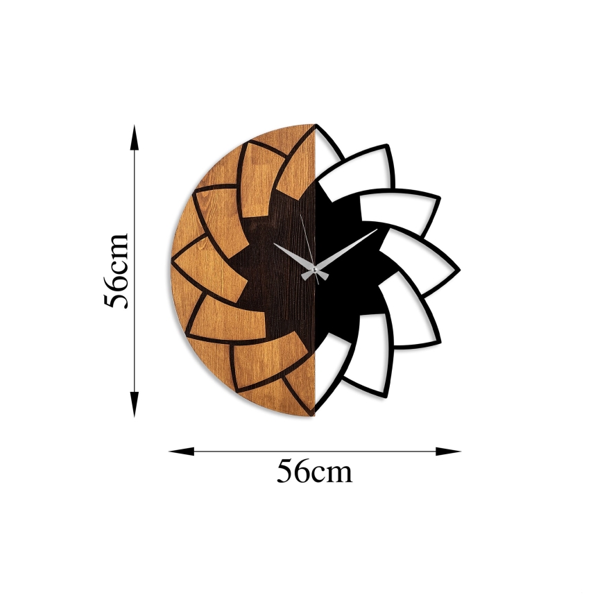 Väggklocka diameter 56 cm 1xAA trä/metall
