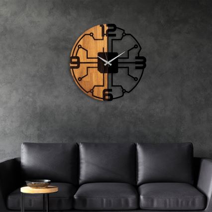 Väggklocka diameter 56 cm 1xAA trä/metall