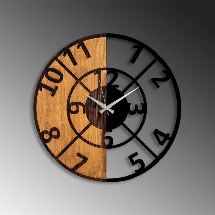 Väggklocka diameter 56 cm 1xAA trä/metall