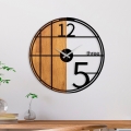 Väggklocka diameter 56 cm 1xAA trä/metall