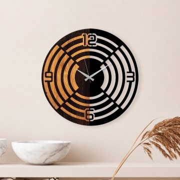 Väggklocka diameter 56 cm 1xAA trä/metall