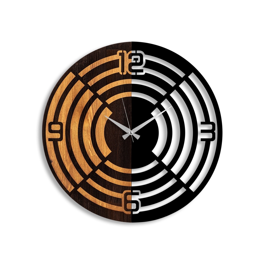 Väggklocka diameter 56 cm 1xAA trä/metall