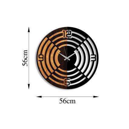 Väggklocka diameter 56 cm 1xAA trä/metall