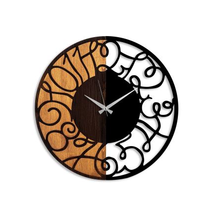 Väggklocka diameter 56 cm 1xAA trä/metall