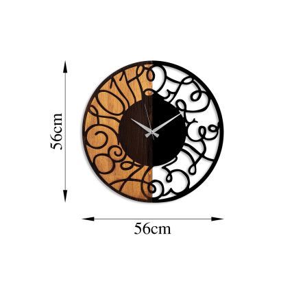 Väggklocka diameter 56 cm 1xAA trä/metall