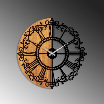 Väggklocka diameter 56 cm 1xAA trä/metall
