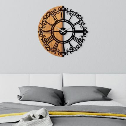 Väggklocka diameter 56 cm 1xAA trä/metall