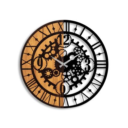 Väggklocka diameter 56 cm 1xAA trä/metall