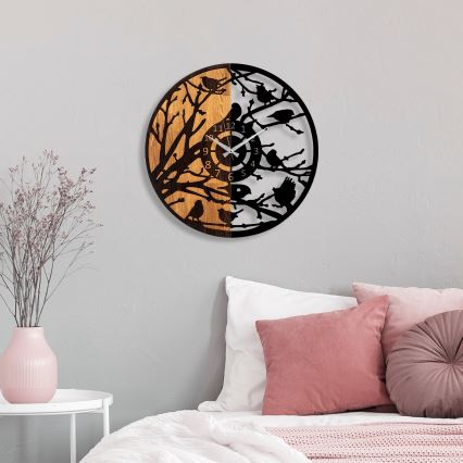Väggklocka diameter 56 cm 1xAA trä/metall
