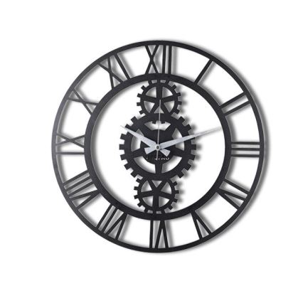 Väggklocka diameter 70 cm 1xAA svart