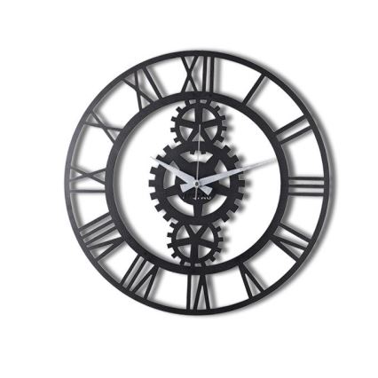Väggklocka diameter 70 cm 1xAA svart