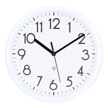 Väggklocka Ø 22 cm 1xAA vit