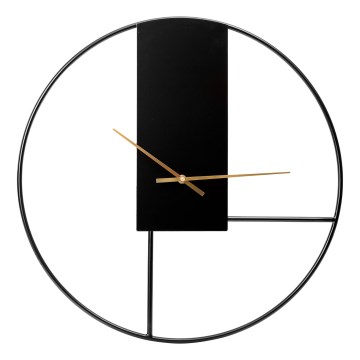 Väggklocka Ø 50 cm 1xAA svart/guld