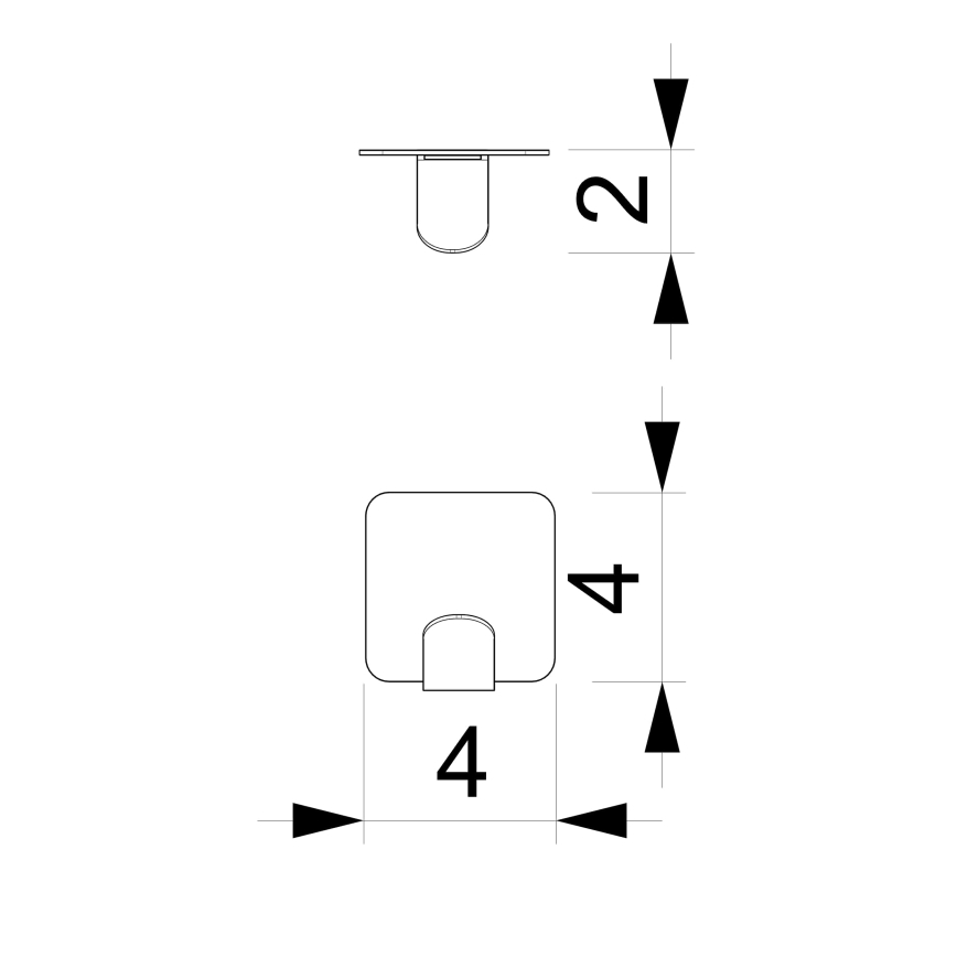 Väggkrok 4x4 cm vit