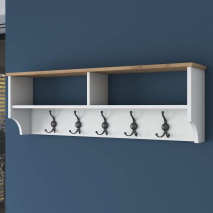 Väggmonterad klädhängare RANI 120x37,2 cm vit/beige