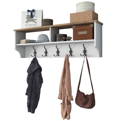 Väggmonterad klädhängare RANI 120x37,2 cm vit/beige