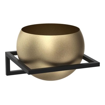 Väggkruka 27x29 cm svart/guld