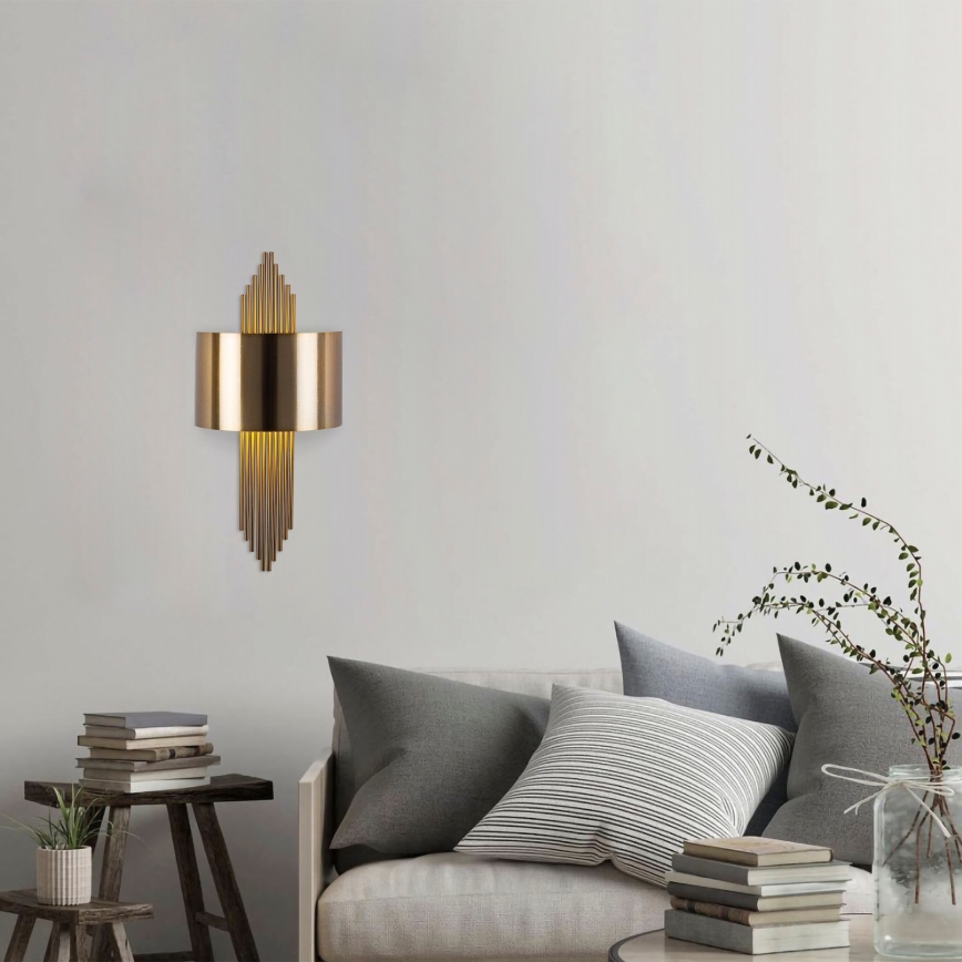Vägglampa  1xE27/40W/230V gyllene /koppar