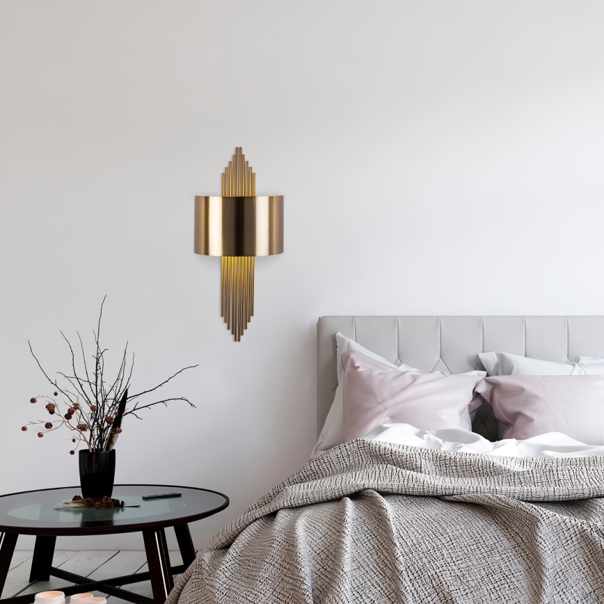 Vägglampa  1xE27/40W/230V gyllene /koppar