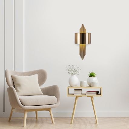 Vägglampa  1xE27/40W/230V gyllene /koppar