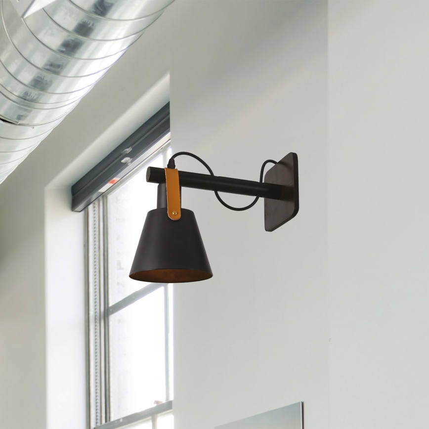 Vägglampa 1xE27/40W/230V svart
