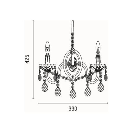 Vägglampa 2xE14/15W/230V