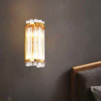 Vägglampa 2xE14/7W/230V guld
